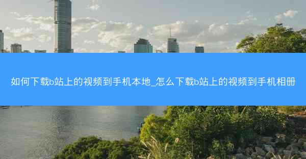 如何下载b站上的视频到手机本地_怎么下载b站上的视频到手机相册